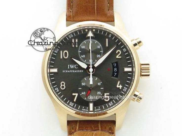 MIROTIME 0522 Portofino Chrono SS ZF 1:1 Best Edition Blue Dial Gold Markers on Black Leather Strap A OnTrend 7124